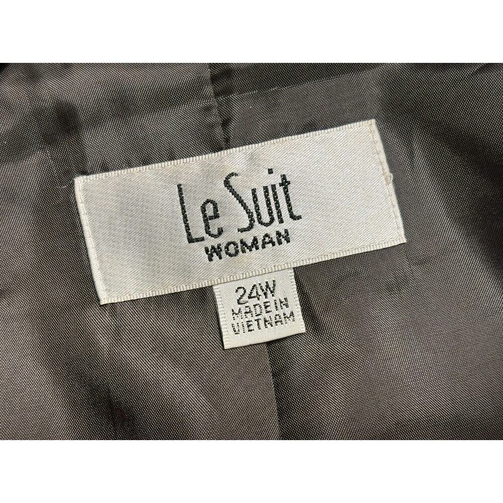 Le Suit Blazer Jacket Womens Size 24W Brown Single Breasted Two Buttons Casual - Picture 3 of 7
